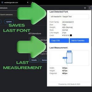 Measurement tool in action on a webpage