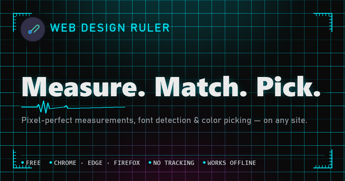 Web Page Ruler Web Design Ruler — Free Ruler, Font & Color Picker for Chrome, Edge ...